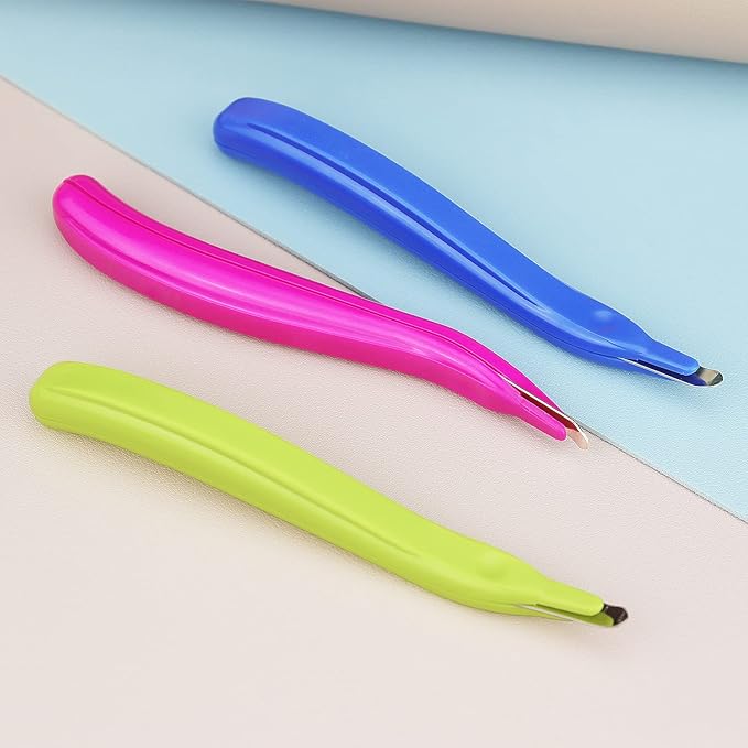 ZZTX 3 PCS Professional Magnetic Staple Remover Puller Staples Remover Staple Removal Tool for School Office Home(Blue, Rose, Green)