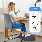 ComfyInLove Foot Rest for Under Desk at Work - Non-Slip Foot Stool with 3 Adjustable Heights, Ergonomic Under Desk Footrest with Washable Cover for Desk, Home, Office, Car (Dark Grey)