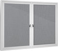 Enclosed Bulletin Board with Locking Door, Outdoor Bulletin Board Weatherproof, Lockable Display Case for Home, Office, and Community Use(31.5" L x 43.3" W Gray)