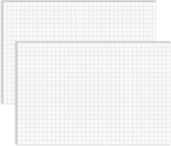(2-Pack) Graph Paper Pad - 36" x 24" Large Graph Paper, 60 Sheets/120 Pages, 4"x4" Ruled Grid Paper for Engineer Architect Designer Mathematician Draftsmen Sketch House Commercial