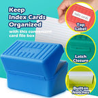 Olivo Index Card Holder Box 3x5 Flash Note Card Holder Storage File Box Organizer Case for 3"x5" Cards, Black 2 Pack