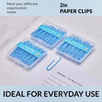 NEEWAY Colorful Large Paper Clips, 2 Inch Jumbo Paper Clips, 150 Count, 3 Pack of 50 (Blue)