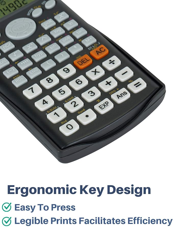 Mr. Pen Scientific Calculator - Solar Powered, 2 Line Display, Fraction & Statistics Calculations for School, College & High School Use