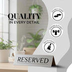6 Reserved Table Signs – Silver Stainless Steel | Elegant, Durable & Reusable Reserved Signs for Wedding Receptions & Restaurants | Wedding Accessories & Restaurant Supplies by Adaptic Group®