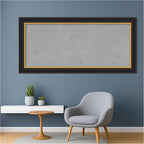 Amanti Art Black Framed Magnetic Board 26x54 Oversize Vision Board for use with Magnets, 100% Metal Sheet to Display Items as Office Decor or for Home Organization in mudroom, Kitchen or Kids Room