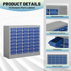 Exerock 40 Drawer Tool Storage Cabinet with ABS Drawers, Bolt and Nut Organizer Parts Box, Hardware Shelving Unit for Garage and Workshop