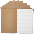 Foliom 8 Pack Kraft Notebooks Bulk A5, 60 Pages Lined Ruled Journals, 8.3x5.5 Inches, Natural Kraft Cover Composition Notebooks for School Office Students Artists