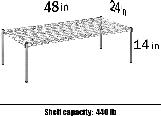 Regal Altair 24" Deep x 48" Wide x 14" Height Wire Shelving Kit | 1-Tier | NSF Commercial Storage Rack Unit