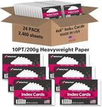 KAISA Lined Index Card 4"x6" Index Cards Flashcards, 2400 Count Index Cards, White 24 pack of 100 Shrink Cards,Heavy Weight Paper Made in the USA(KSU-03379)