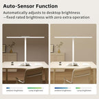 Desk Lamp with Clamp, LED Eye-Caring Clip on Desk Lights for Home Office, Tall Touch Control Dimmable Computer Light with Color Changing, 24W Brightest Architect Desktop Lamp for Screen, White
