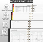 EMSHOI 2026 Planner Weekly and Monthly, Week on One Page with Notes, A5 (5.7"x8.3"), Jan-Dec 2026 Calendar Agenda with Monthly Tabs, Note Pages, 100GSM Thick Paper, Flexible Cover, Black