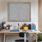 Amanti Art Grey Framed Magnetic Board 24x28 Medium Vision Board for use with Magnets, 100% Metal Sheet to Display Items as Office Decor or for Home Organization in mudroom, Kitchen or Kids Room
