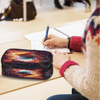 Pardick Pencil Case，Baseball Fire Big Capacity Pencil Pouch Coin Pouch Stationery Organizer For Teen School