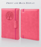 Biuwory Lined Journal Notebook for Women Men,256 Pages A5 Hardcover Leather Journals for Writing,Travel,Business,Work & School,College Ruled Notebooks for Note Taking,Diary Notepad 5.7"×8.3"(pink)