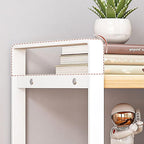 SIDIANBAN Desktop Organizer Shelf Office Storage Rack Computer Desk Bookshelf Adjustable Display Shelf for Office Supplies (White)