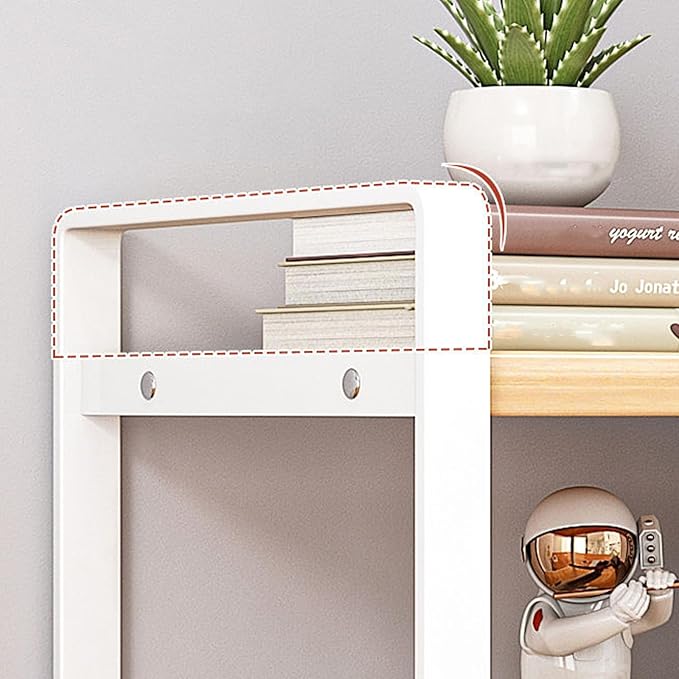 SIDIANBAN Desktop Organizer Shelf Office Storage Rack Computer Desk Bookshelf Adjustable Display Shelf for Office Supplies (White)