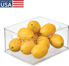 iDesign Plastic Stackable Kitchen Cabinet Storage Bin with Handles - Clear Pantry Organizer