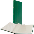 LIGHTHOUSE – “BASIC” Hard Cover Stockbook for Stamps – 16 White Cardstock 9”x12” (A4) Pages with Glassine Strips - Green