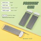PATIKIL 300Pcs HB Mechanical Pencil Lead, 0.5mm Black Lead Refill Break Resistant Pencil Refills for Writing Office Supplies, White