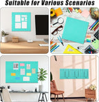 Large Cork Board 36" x 24", 6 Pack Felt Wall Tiles with Colored Pushpins, Bulletin Board with Removable Self-Adhesive Strips, Pin Board Cork Boards for Walls Office Home-Lake Blue