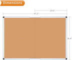VIZ-PRO Cork Bulletin Board/Foldable Noticeboard, 48 X 36 Inches, Silver Aluminium Frame