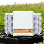 iMBAPrice 10.5x16 Inch White Poly Bubble Mailers #5, 100-Pack Large Padded Envelopes, Self-Seal Polybubble Shipping Bags for Mailing & Packaging