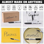 Permanent Markers 75 Pack, Black Marker Pens with 30% More Ink, Waterproof | Quick Drying | Fade Resistant, Fine Tip