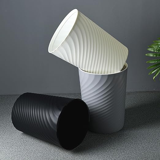 HOLTPHILI Small Bathroom Trash Can 1.8 Gallon Garbage Can Waste Basket Recycling Bin for Dorm Bedroom Office Kitchen,2 Pack Grey