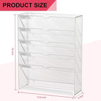 GDINDINFAN Hanging Wall File Organizer 6 Tier Wall Mounted File Holder Document Wall Organizer Magazine Organization for Office Home, Silver
