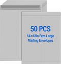 Motipuns 50 Pcs 14'' x 18'' Extra Large Mailing Envelopes 32lb with Gummed Flaps, Catalog Jumbo Craft Envelopes for Mailing, Storage and Organizing Documents Office Supplies(Gray)