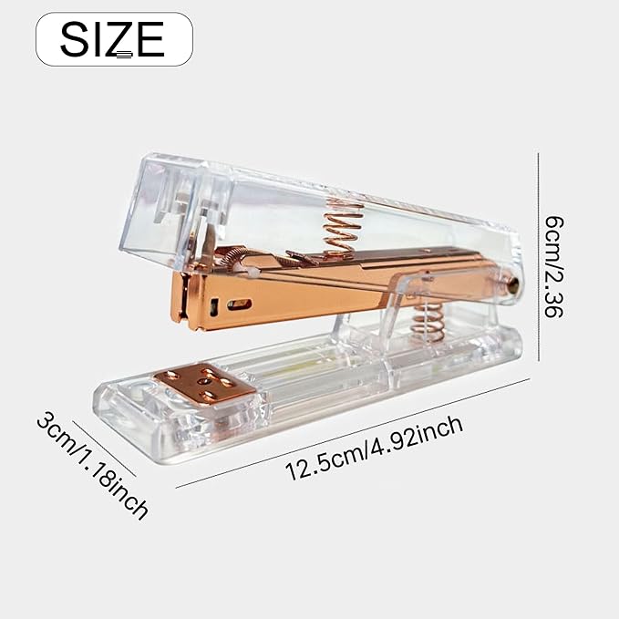 Gold Acrylic Stapler, Cute Office Stapler with 25 Sheets Capacity and Hold 100 Staples Unique and Stylish Design for Home Office Desktop (Piano-Key/High Note) (Piano-Key)