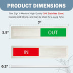 In or Out Sign,In Out Door Signs for Office Home,Slider Door Indicator Tells Whether In or Out, 7'' x 1.5'' - Stainless Steel,Silver