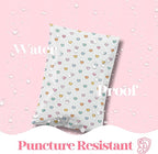 Pretty Package Store 6x9 Designer Poly Mailer 100 Pack Heavy Duty Waterproof Self Seal Shipping Bags for Small Business Large Mailing Envelopes Bulk Tear Resistant Packaging Preppy Hearts