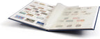 LIGHTHOUSE – “BASIC” Hard Cover Stockbook for Stamps – 16 White Cardstock 9”x12” (A4) Pages with Glassine Strips - Blue