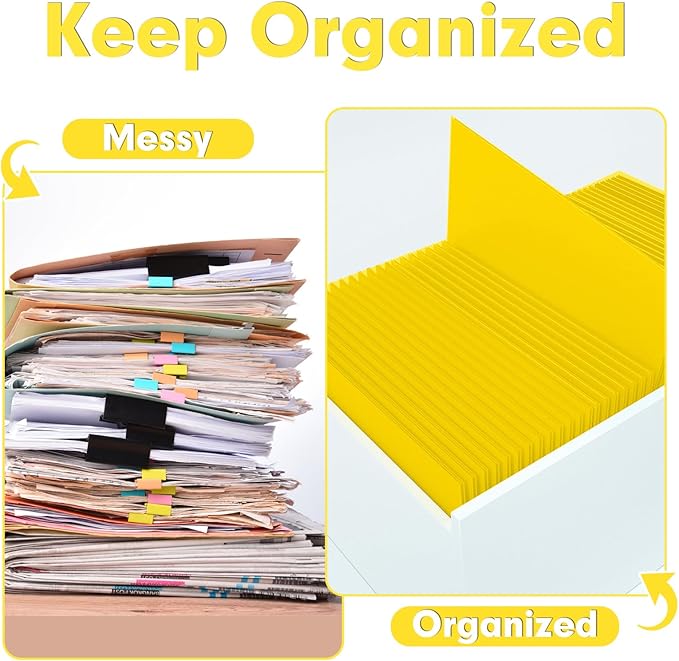Two Pocket Folders, PANDRI 30 Pack 2 Pocket Folders, Letter Size Paper File Folder for School Office Home Business, Yellow