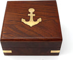 US HANDICRAFTS Brass Compass with Wooden Case | Engraved Compass from Mom to Son | Graduation Gift, Birthday, Inspirational Travel Keepsake