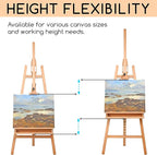 MEEDEN Large Painters Easel Adjustable Solid Beech Wood Artist Easel, Studio Easel for Adults with Brush Holder, Holds Canvas up to 48"