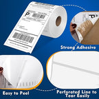 L LIKED 2200 4x6 Thermal Shipping Labels Direct Thermal Printer Labels Compatible with DYMO 4XL Zebra Rollo - White Perforated Strong Adhesive (220/Roll, 10 Rolls)