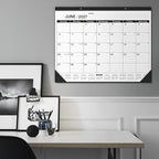 Desk Calendar 2026,January 2026 to June 2027,Desk calendar 2026 Large 22x17, Calendar 2026 with PVC Cover,Round Holes& NOTES List (Black),18 Months 2026 Desk Calender.