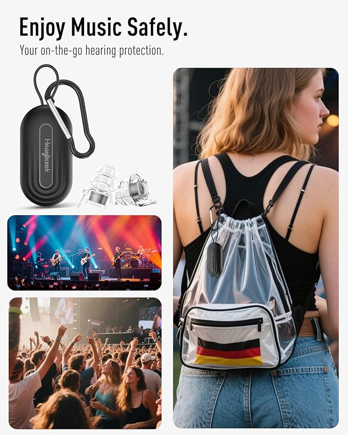 Hearprotek Concert Ear Plugs, 2Pairs Reusable high Fidelity Musician Ear Plugs for Concerts Loud Music-Noise Reduction Ear Protection earplugs for Rave,Festival,Music,Tinnitus Relief