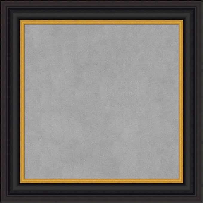 Amanti Art Black Framed Magnetic Board 26x26 Medium Vision Board for use with Magnets, 100% Metal Sheet to Display Items as Office Decor or for Home Organization in mudroom, Kitchen or Kids Room
