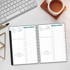 Daily Planner 2026 Full Page Per Day- 2026 Daily & Monthly Planner from January 2026 to December 2026, Day Planner 2026 with 12 Months Tabs, 6.4" x 8,5", Black