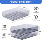 CiWiVOKi 2 Pack Stackable Paper Tray Organizer, Clear File Organizer for Desk, Office Organizer and Storage for Desk Accessories, Notes, Books, File Paper, Document, Black