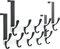 SKOLOO Over The Door Hook, Door Hanger Hooks for Hanging Clothes, Towels, Coats, Hats, Over The Door Towel Hook - Pack of 2, Black on White, Assembly Required
