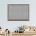 Amanti Art Grey Framed Magnetic Board 21x27 Medium Vision Board for use with Magnets, 100% Metal Sheet to Display Items as Office Decor or for Home Organization in mudroom, Kitchen or Kids Room