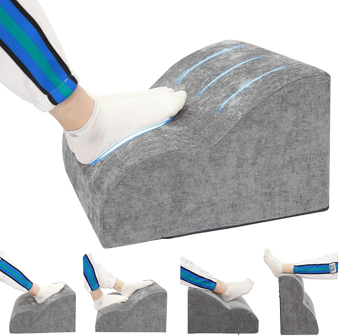 OpyTikar Foot Rest for Under Desk at Work.Multifunctional 3-Tier Foot Stool,with Washable Footrest.for Under Desk,Office Chair Gaming Chair & Sofa,Leg Elevation Pillow,Supports Posture -Dark Grey
