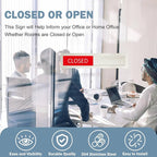 Open Closed Sign, Open Signs Privacy Slide Door Sign Indicator for Business Storefront, Restroom, Office Door, Wall, Window, Restaurants, Retail Salon Shops,7'' x 1.5'' - Stainless Steel,Silver