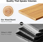 NestNeat Monitor Stand Riser, 24 Inch Computer Monitor Stand for Desk, 2-Tier Wood Desk Shelf Organizer with Storage, Desktop Stand for Laptop/Screen/PC/Printer, Ergonomic Home Office Monitor Stand