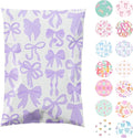 Pretty Package Store 6x9 Designer Poly Mailer 100 Pack Heavy Duty Waterproof Self Seal Shipping Bags for Small Business Large Mailing Envelopes Bulk Tear Resistant Packaging Purple Bows