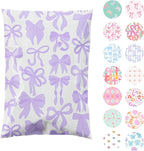 Pretty Package Store 6x9 Designer Poly Mailer 100 Pack Heavy Duty Waterproof Self Seal Shipping Bags for Small Business Large Mailing Envelopes Bulk Tear Resistant Packaging Purple Bows